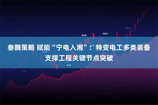 叁酶策略 赋能“宁电入湘”：特变电工多类装备支撑工程关键节点突破