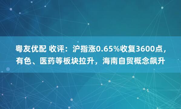 粤友优配 收评：沪指涨0.65%收复3600点，有色、医药等板块拉升，海南自贸概念飙升